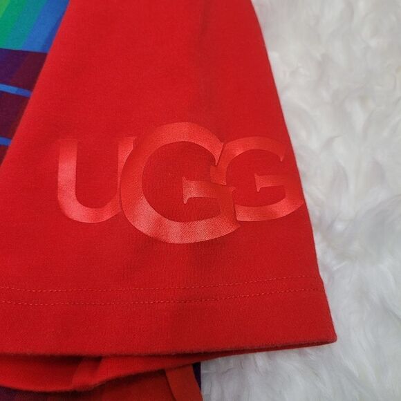 UGG Love Rainbow Striped T-Shirt SZ S Pride Multicolor Short Sleeve Cotton - Picture 4 of 10